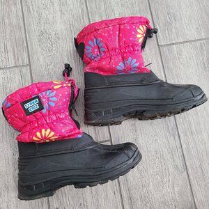 Winter Snow Boots Storm Kidz Girls Pink Floral Size 3